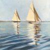 Two sailboats on smooth water